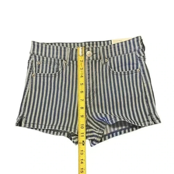 American Eagle Hi Rise Shortie Blue Striped Next Level Stretch Size 8 NWT - Picture 4 of 9